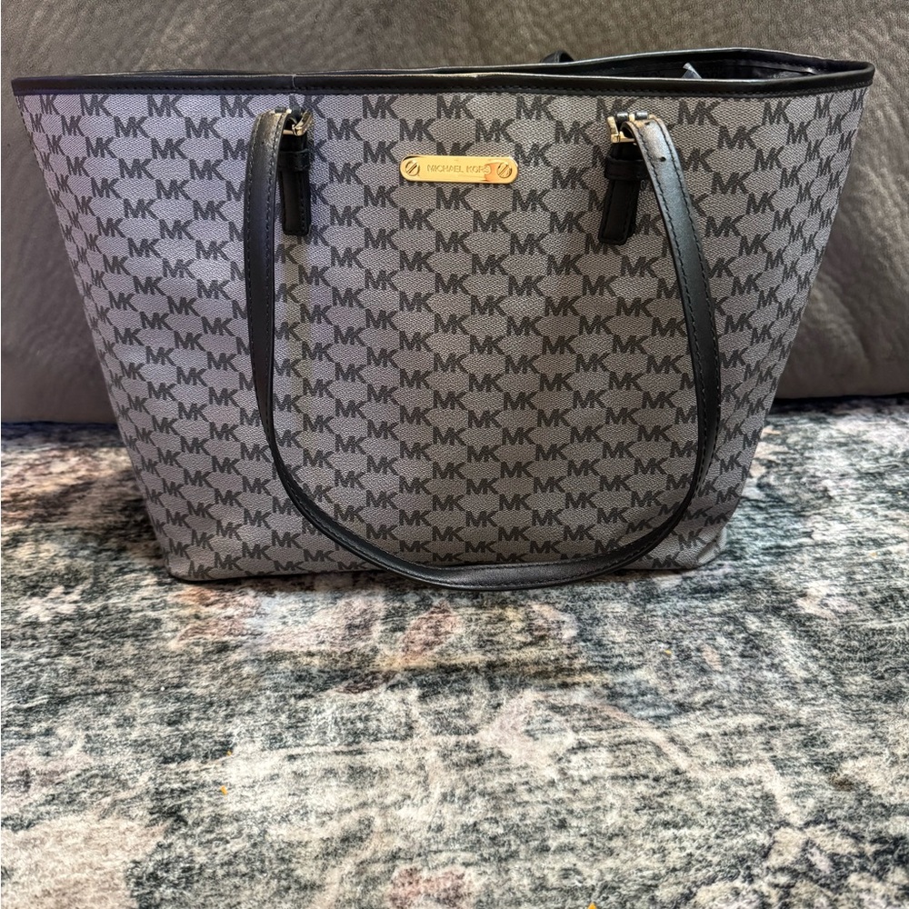 Michael Kors Black and Gray Tote Bag